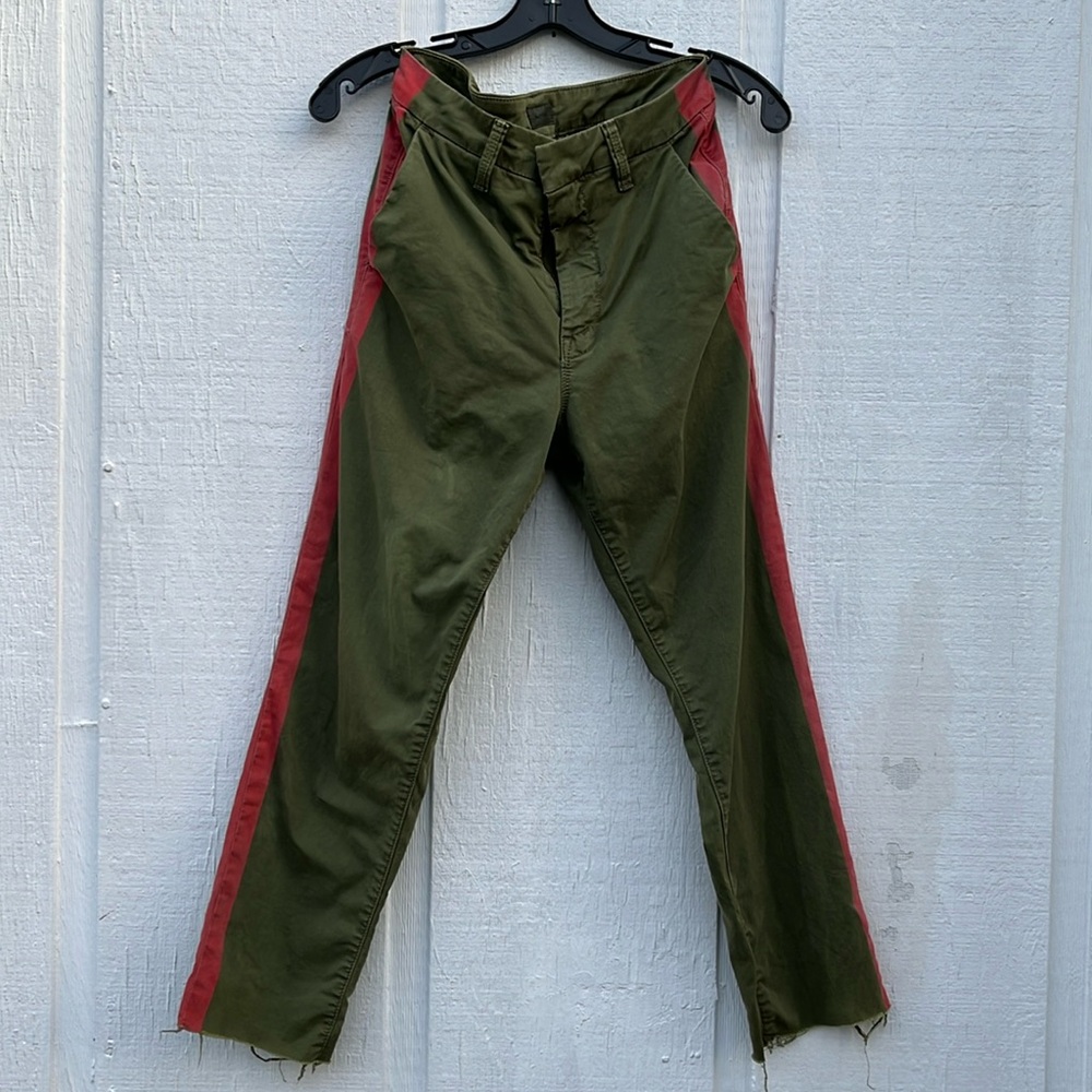 MOTHER Olive and Red Pants SZ 25